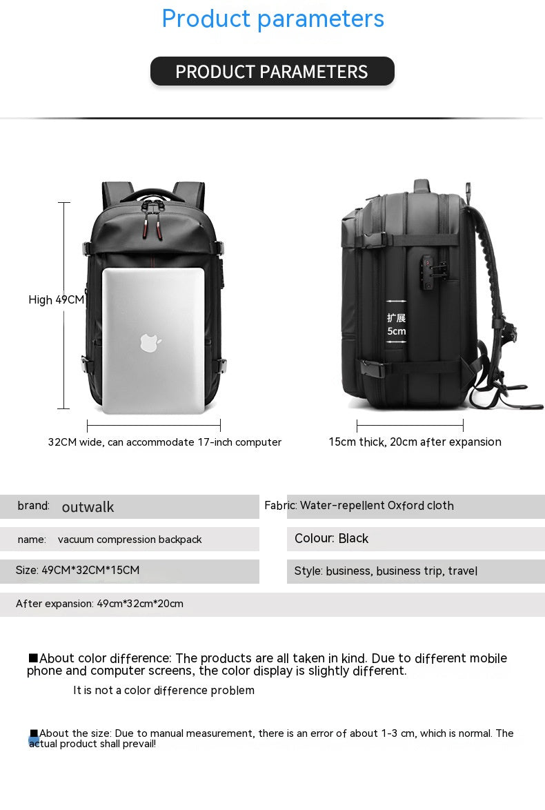 AirLite Roam Explorer Backpack - with Patented Vacuum Compression Technology