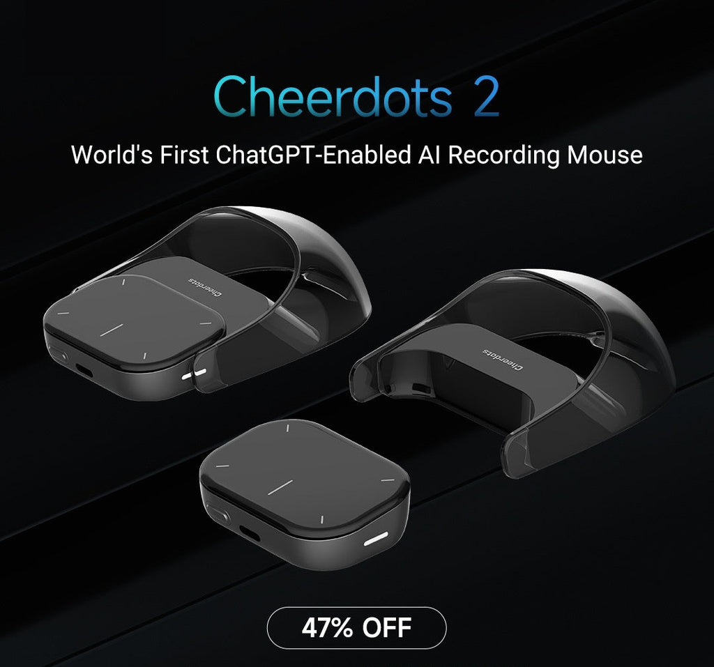 Cheerdots 2 - AI Recording Enabled Mouse | ChatGPT | Smart Split Air Mouse | Wireless Charging