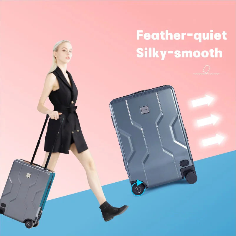 AirLite OneHappy Ride+ – Auto Follow Smart Luggage| App Control | Obstacle Avoidance | Multiple Modes)