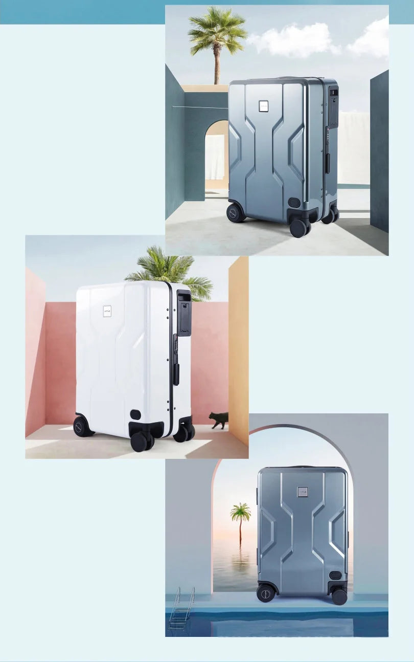 AirLite OneHappy Ride+ – Auto Follow Smart Luggage| App Control | Obstacle Avoidance | Multiple Modes)