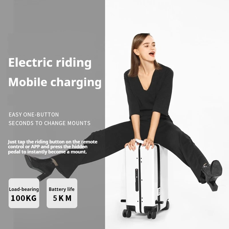 AirLite OneHappy Ride+ – Auto Follow Smart Luggage| App Control | Obstacle Avoidance | Multiple Modes)