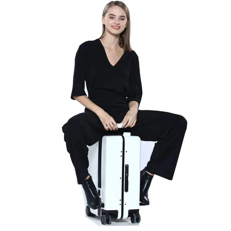 AirLite OneHappy Ride+ – Auto Follow Smart Luggage| App Control | Obstacle Avoidance | Multiple Modes)