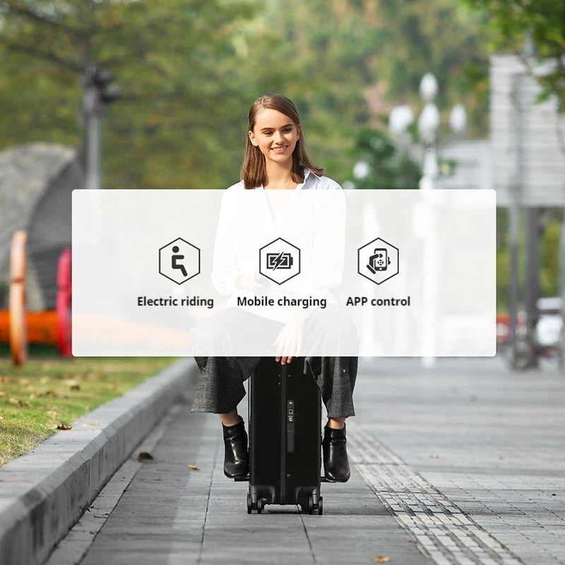 AirLite OneHappy Ride+ – Auto Follow Smart Luggage| App Control | Obstacle Avoidance | Multiple Modes)