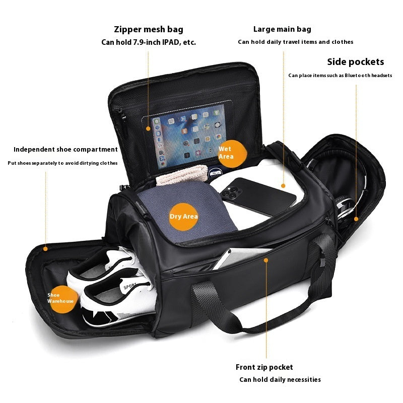 AirLite Go - Sac à main avec compartiment sec/humide pour chaussures | Sac de voyage grande capacité